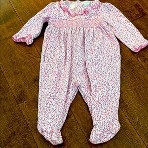 Kissy Kissy Smocked Floral Footie